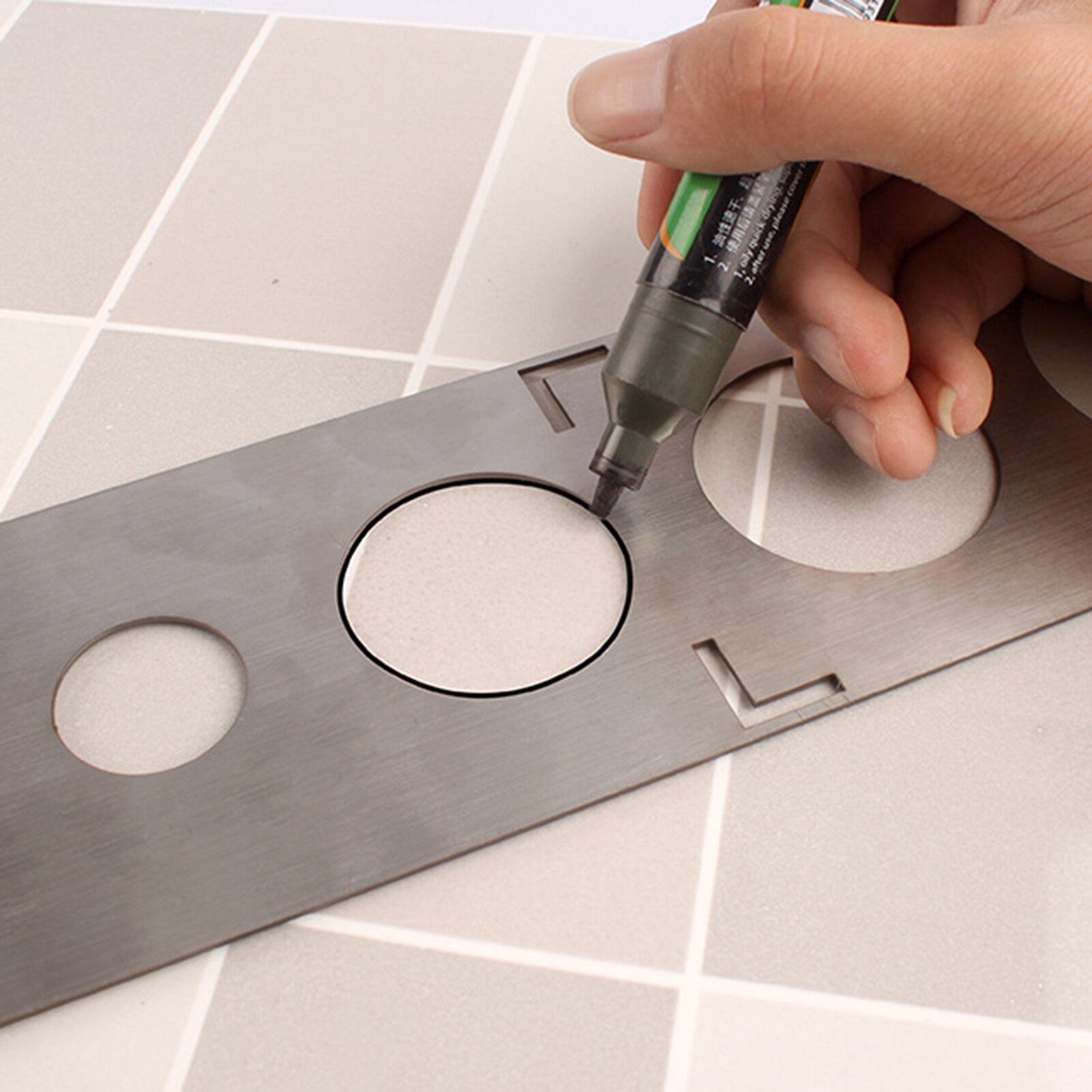 Multi-function Tile Hole Locator Wall Marking Position Ruler Universal Glass Marble Floor Hole Cutter Drill Opener Punching Tool