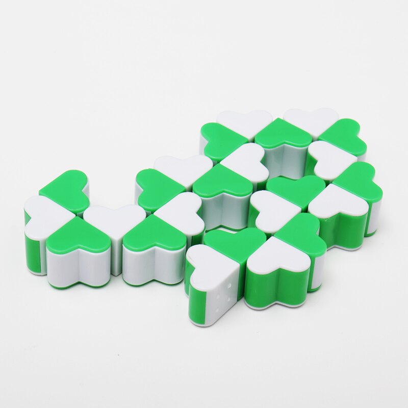 MINIMagic cubo Serpente Giocattolo Blocchi Righello Magia Snake Twist stickless Di Puzzle Strano colore a forma di Giocattoli Educativi Divertenti Per I Bambini: dark green