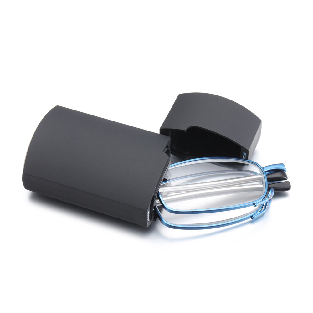 Draagbare opvouwbare leesbril voor mannen en vrouwen, telescopische pootjes, draaibare bril voor presbyopie, metalen montuur, leesbril.: Rood / +100