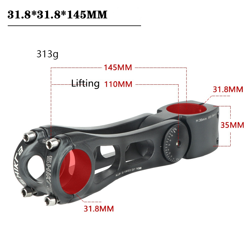 UPANBIKE 31.8mm Fiets Stuurpen 90mm Rise 17° voor Mountainbike