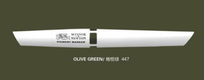 Winsor & Newton Pigment Markers Blue and Green Tones: Olive Green