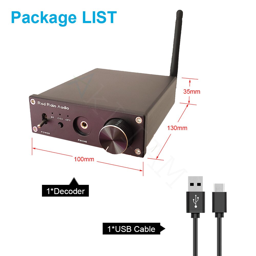 Rod Rain Audio ES9038Q2M DAC QCC5125 Bluetooth 5.1 APTX-HD LDAC aptx-amplificatore per cuffie con decodificatore Audio adattivo