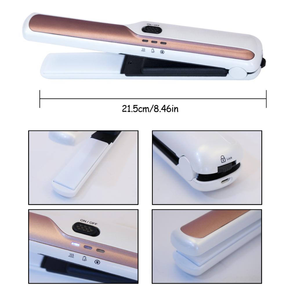 UKLISS Portable USB Hair Straightener Cordless Mini Flat Iron Hairs Straightening Recharging Hairs Tools Portable Hair Styling