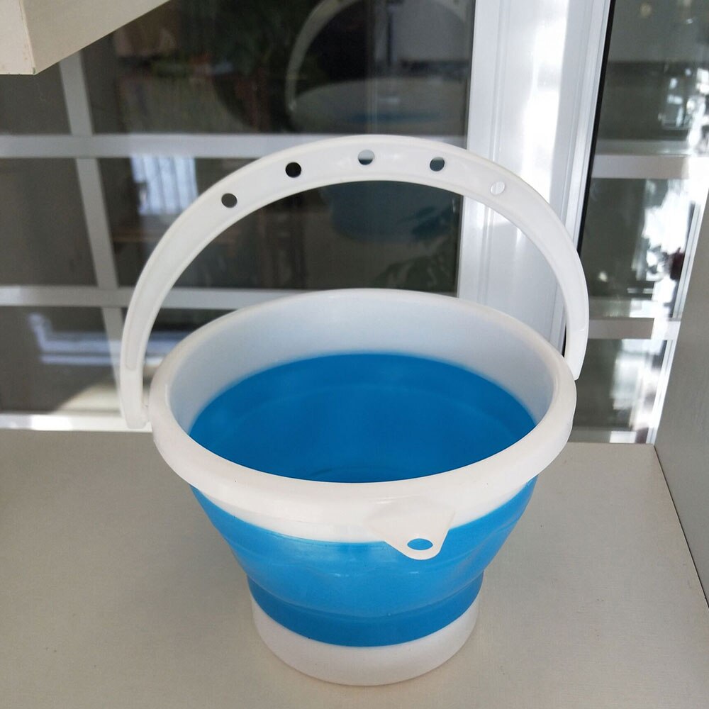 Cubo plegable de 3L/5L para pesca, cubo para coche, lavado exterior grueso de PP, suministros de pesca, Camping, baño portátil, cocina