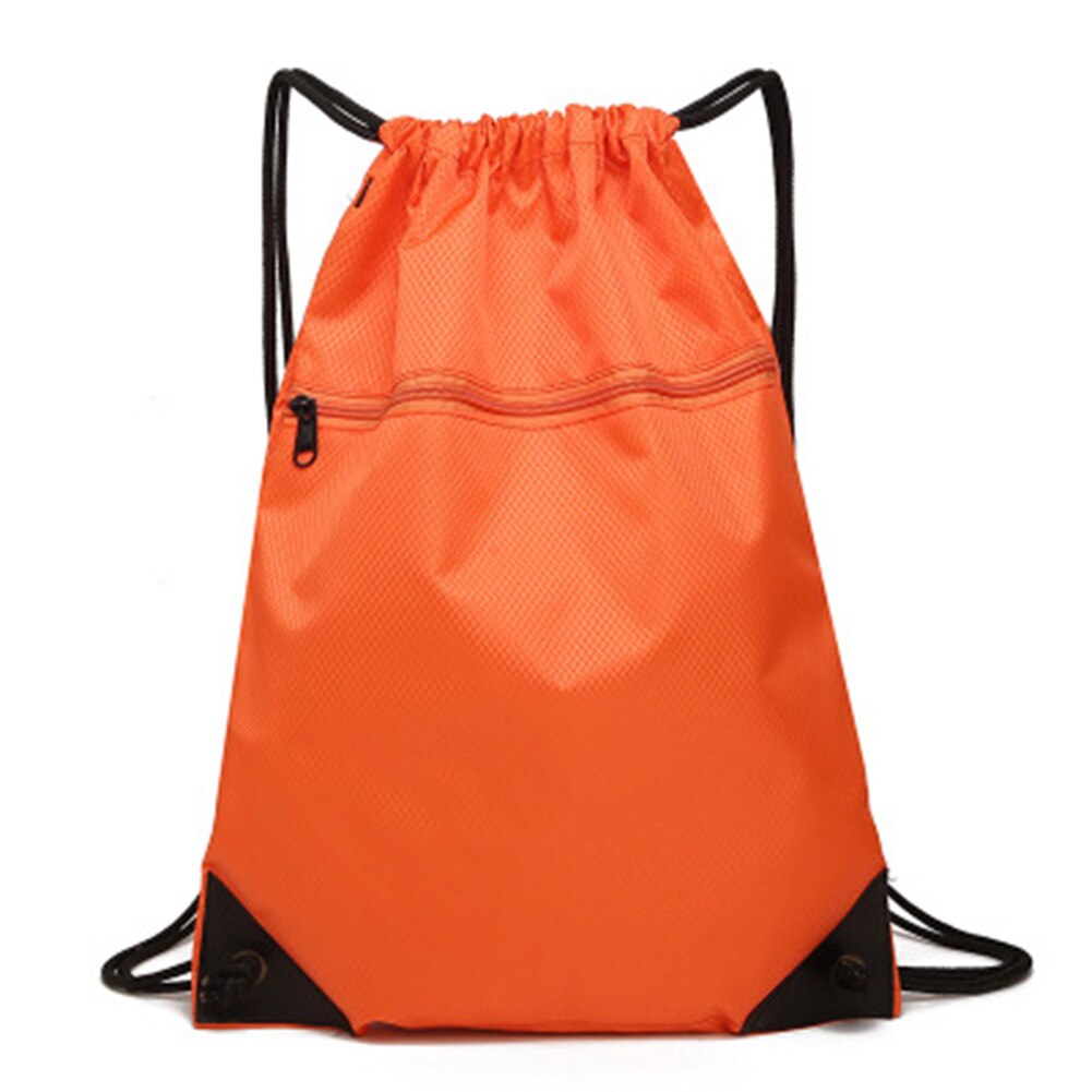 Unisex Drawstring Bag Simple Sports Backpack For Men Women Fitness Training Travel Lightweight Backpack Bag: Orange