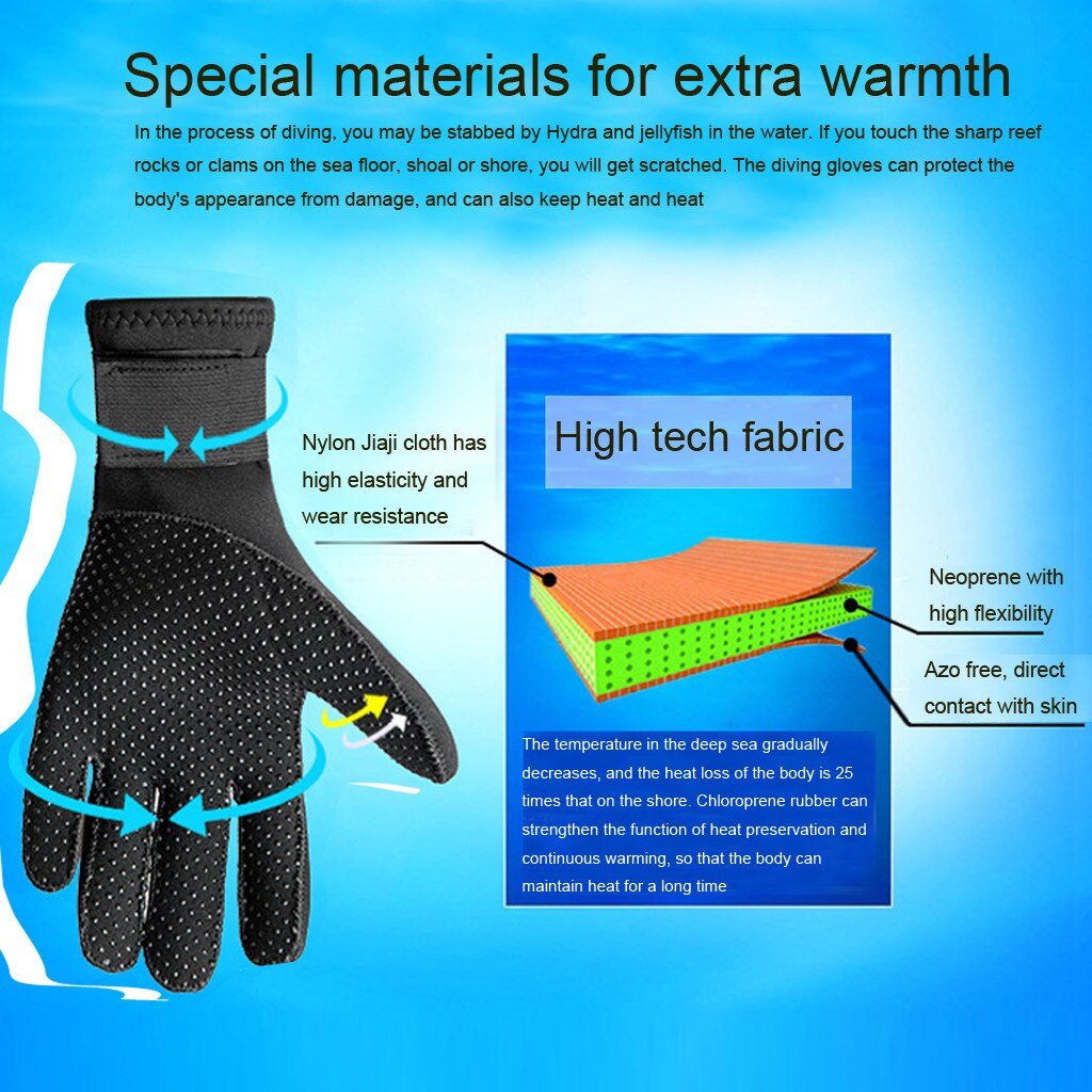 Diving Gloves Neoprene Water Swimming Snorkeling Surfing Cold-proof
