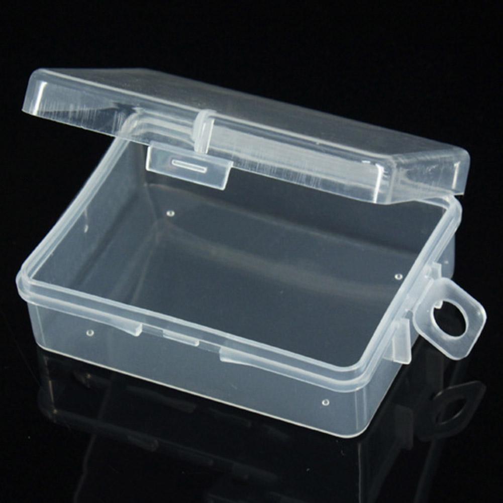 1Pc Practical Clear Plastic Transparent Storage Box Debris Collect Container Case With Lid Hanging Hole Portable Storage Box