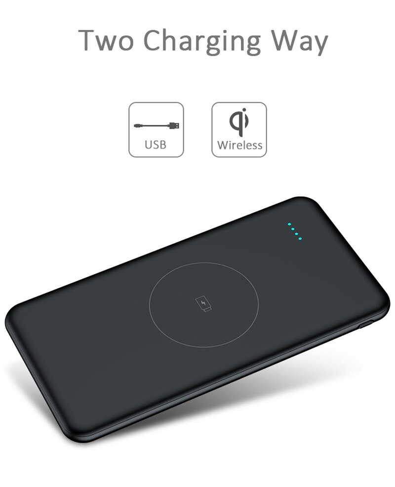 10000mah Power Bank External Battery Wireless Charger Powerbank Portable QI Wireless Charging for Samsung iPhone 11 XS Poverbank