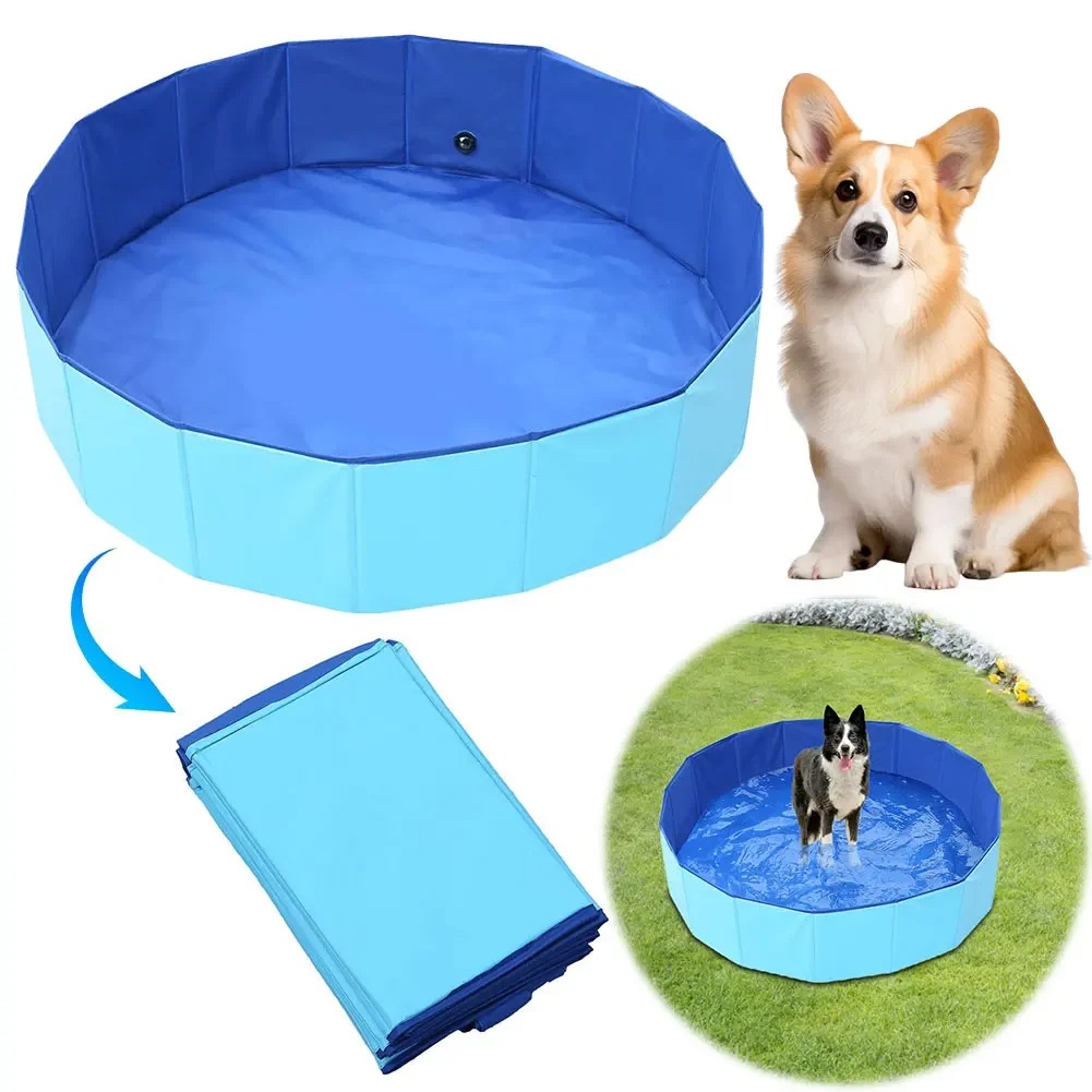 Foldable Dog Swimming Pool Pet Dog Bathing Tub Pool for Small Dogs Pet Indoor Outdoor Cool Bathing Wash Bathtub Pet Accessories
