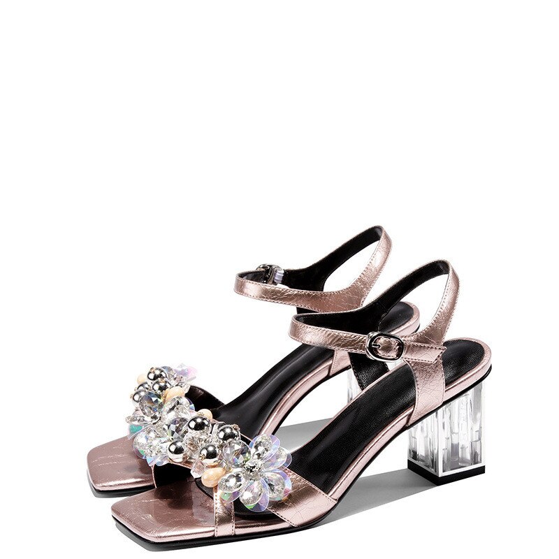 Zapatos de novia perla brillante, accesorios de de boda, zapatos planos de tacón alto, zapatillas, adornos de diamantes de imitación para zapatos, flores