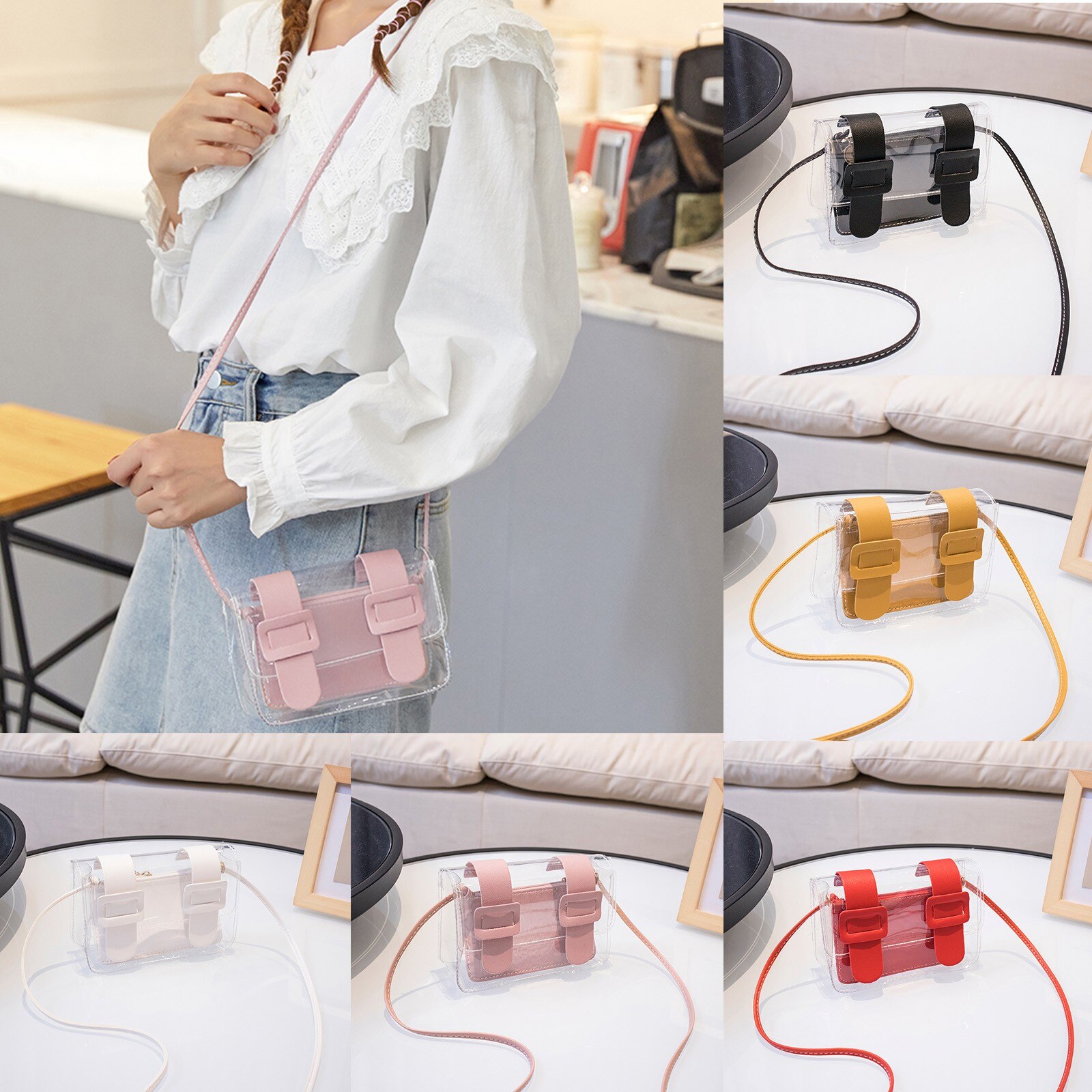 Mode Dames Transparante Jelly Kleine Tas Vrouwen Cross-Body Bag Schouder Messenger Bags Travel Handtas Voor Vrouwen # y30