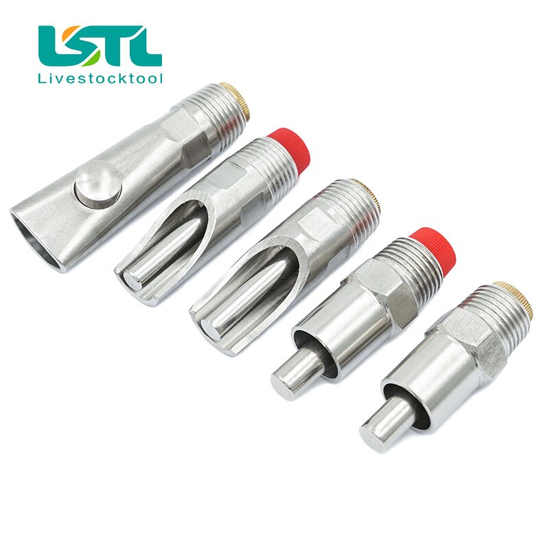 5Pcs Pig Drinknippel Water Automatische Rvs Drinkers Voor Varkens Zaaien Swine Finsher Mest Nursery Farm Gereedschap