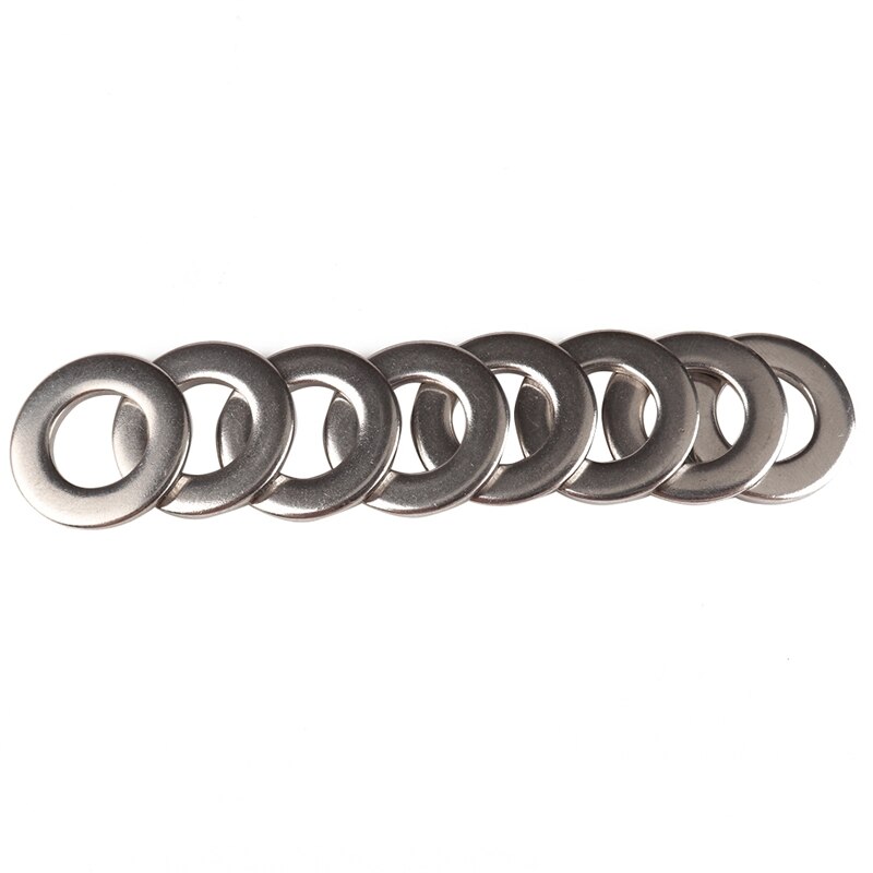 380-Pack Stainless Steel Flat Washer Assortment Set (M2 M2.5 M3 M4 M5 M6 M8 M10) 8 Different Sizes for Home Automotive