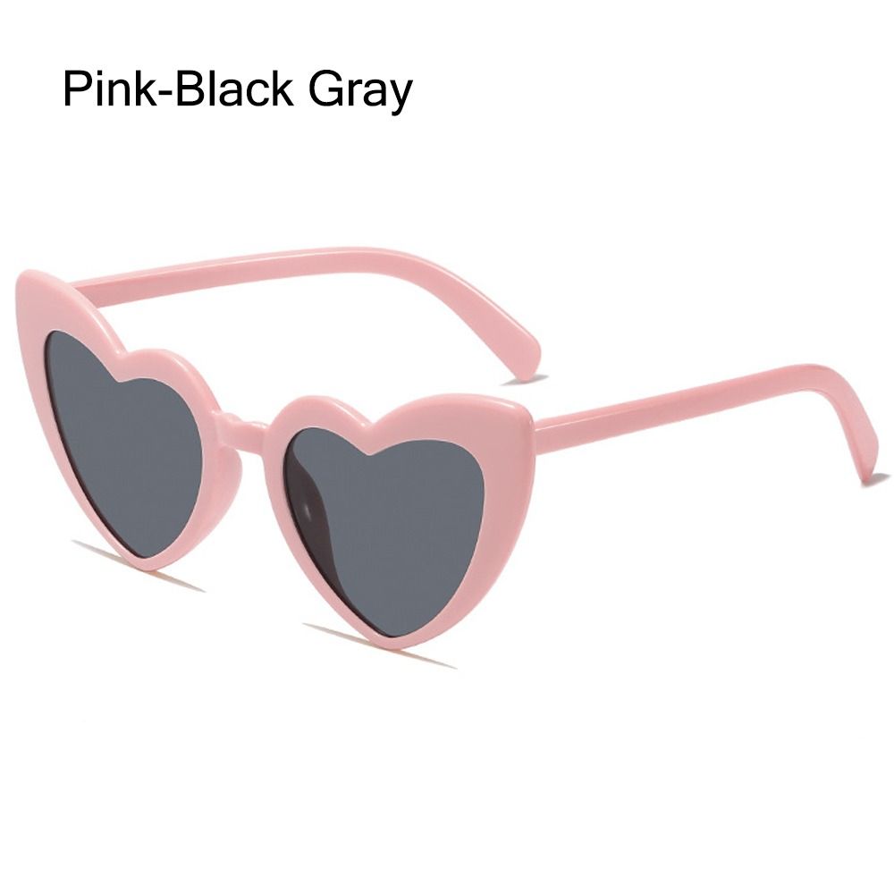 Gafas de sol en forma de corazón, gafas de sol Vintage irregulares con forma de corazón rosa, gafas de sol de para disparar en la calle para mujer, protección UV: Negro