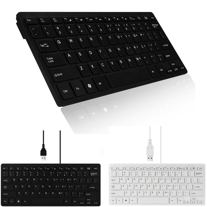 Mini Usb Wired Super Slim Toetsenbord Usb 2.0 Multimedia Toetsenbord 78 Toetsen Ergonomische Computer Desktop Toetsenbord Voor Notebook Pc