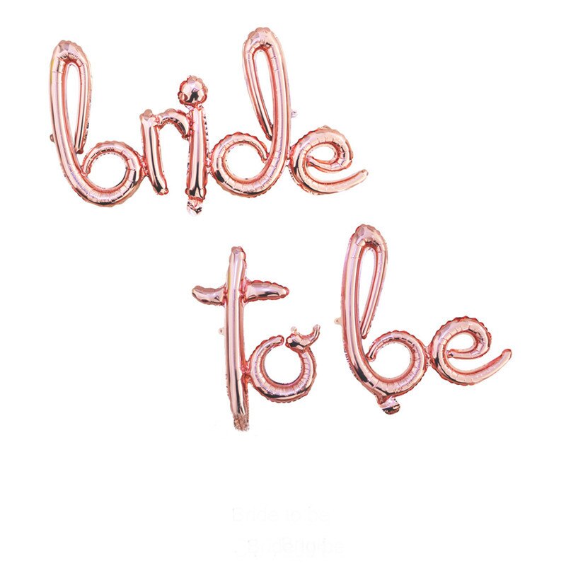 JQSYRISE 1 ensemble mariée à être Script lettre feuille ballon Bachelorette fête poule nuit décor fiançailles mariage mariée douche Supplie