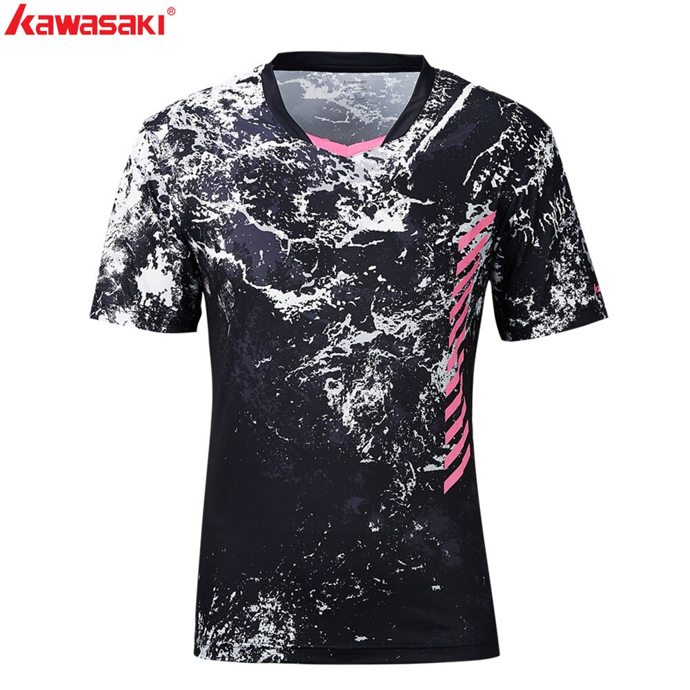 KAWASAKI hombres Camisetas manga corta secado rápido 100% poliéster tenis camisas transpirable ropa deportiva para hombre ST-S1104