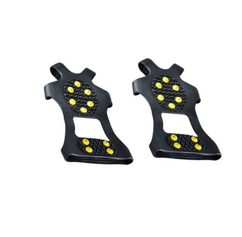 1 Pair Ice Snow Grips Cleat Over Shoe Boot Rubber Spikes Anti Slip 10-stud Crampons Stretch Footwear Climbing, Hiking: M