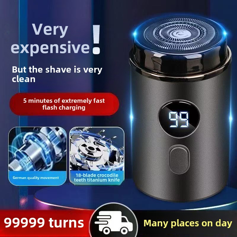 Men's mini razor car portable digital display rechargeable waterproof wet and dry razor men women travel home essential razor