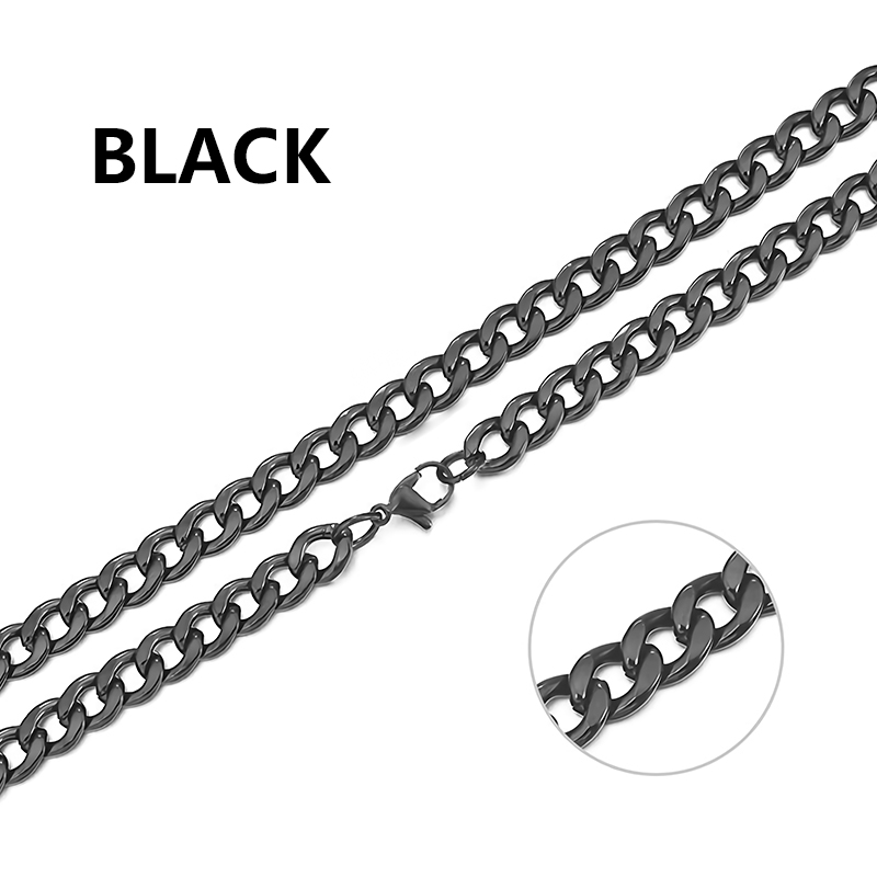 Vrouwen Mannen Ketting Rvs Zwarte Goud Kleur Curb Cubaanse Link Nk Ketting Zilveren Kleur Basic Punk Mannelijke Choker sieraden