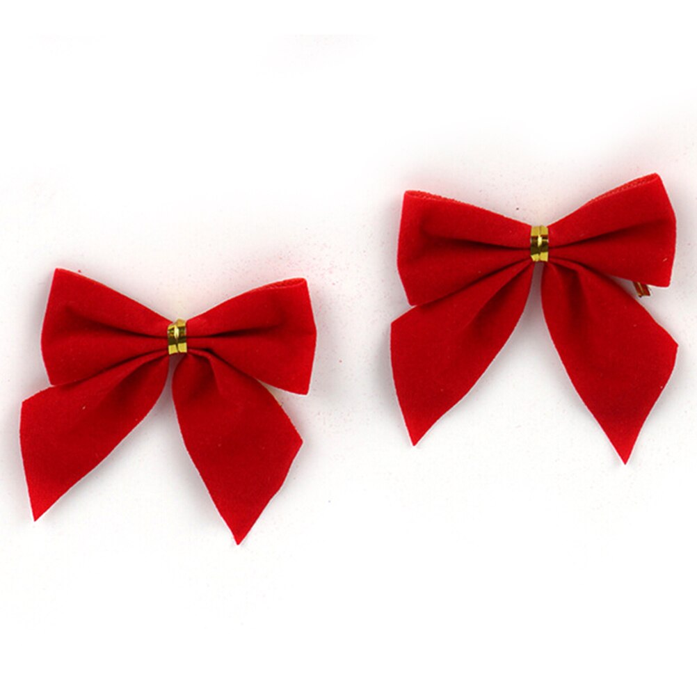 12Pcs Kerstboom Boog Decoratie Kerstballen Nieuwjaar Ornamenten Kerstman Decoratie Benodigdheden Rode Goud Zilver Te