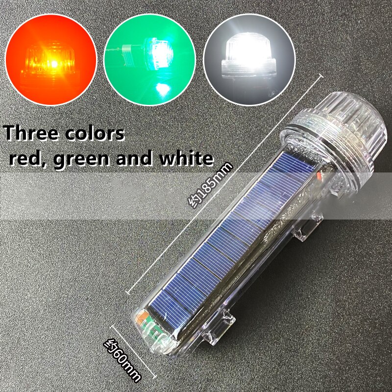 Solar- angetrieben Netz markieren Licht Wasserdichte Anker Licht Boje Signal Licht Blinkt Torpedo Warnung Licht Marine Navigation Licht: 3 Farben-blinkt