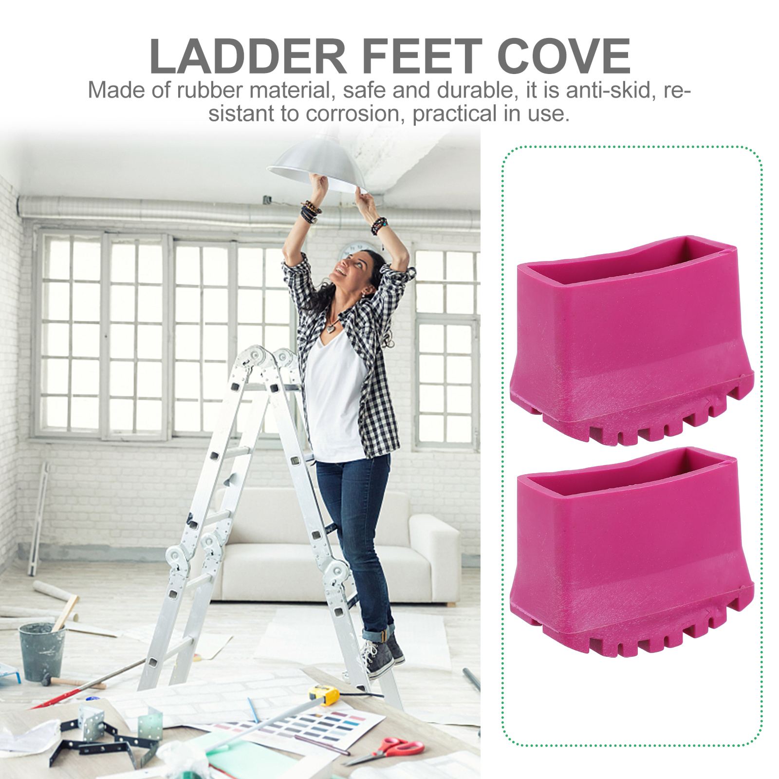 4Pcs Ladder Been Rubber Pads Antislip Ladder Voeten Covers Vouwladder Voeten Pads Vouwen Voet Cover Vouwen visgraat Ladder