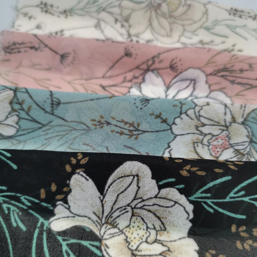 Chiffon mooie hawaii jurk materiaal chiffon stof diy stof chiffon textiel 1 yard