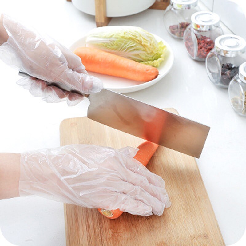 Guantes desechables de plástico transparente para cocina, herramientas sanitarias para cocina, barbacoa, baño, limpieza