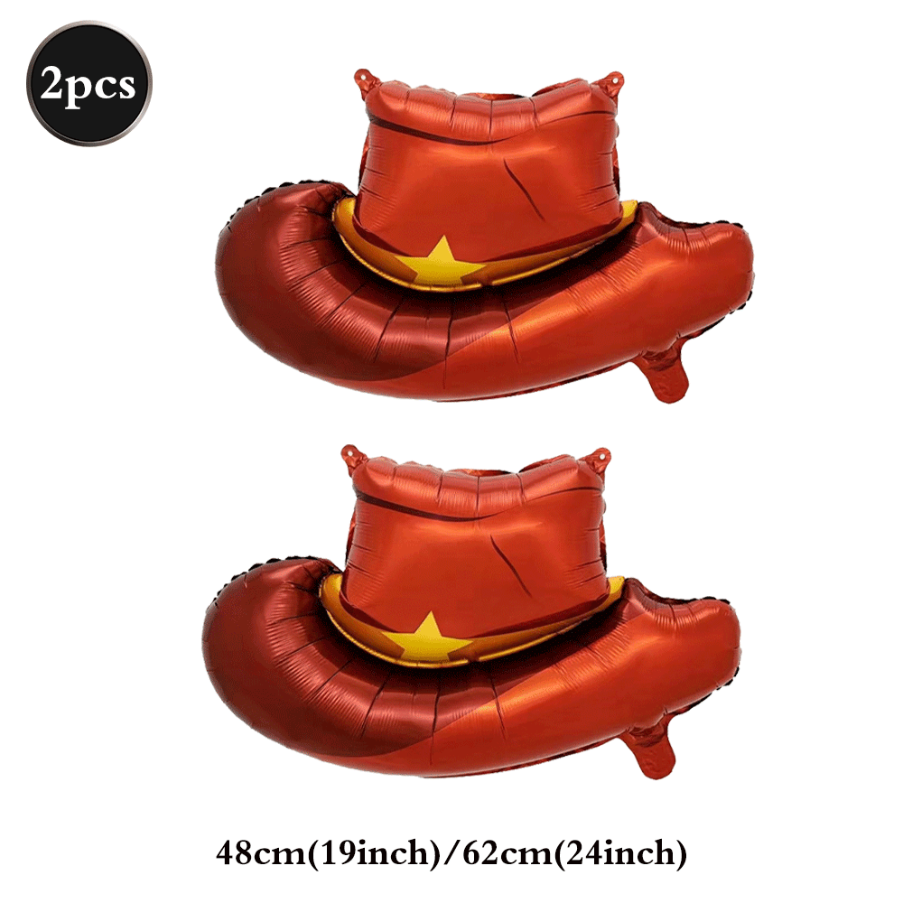 Cowboy Party Decorations Tableware Tablecloth Banner Cowboy Hat Boot Horse Balloons Wild West Cowboy Birthday Rodeo Party Favors: Brown