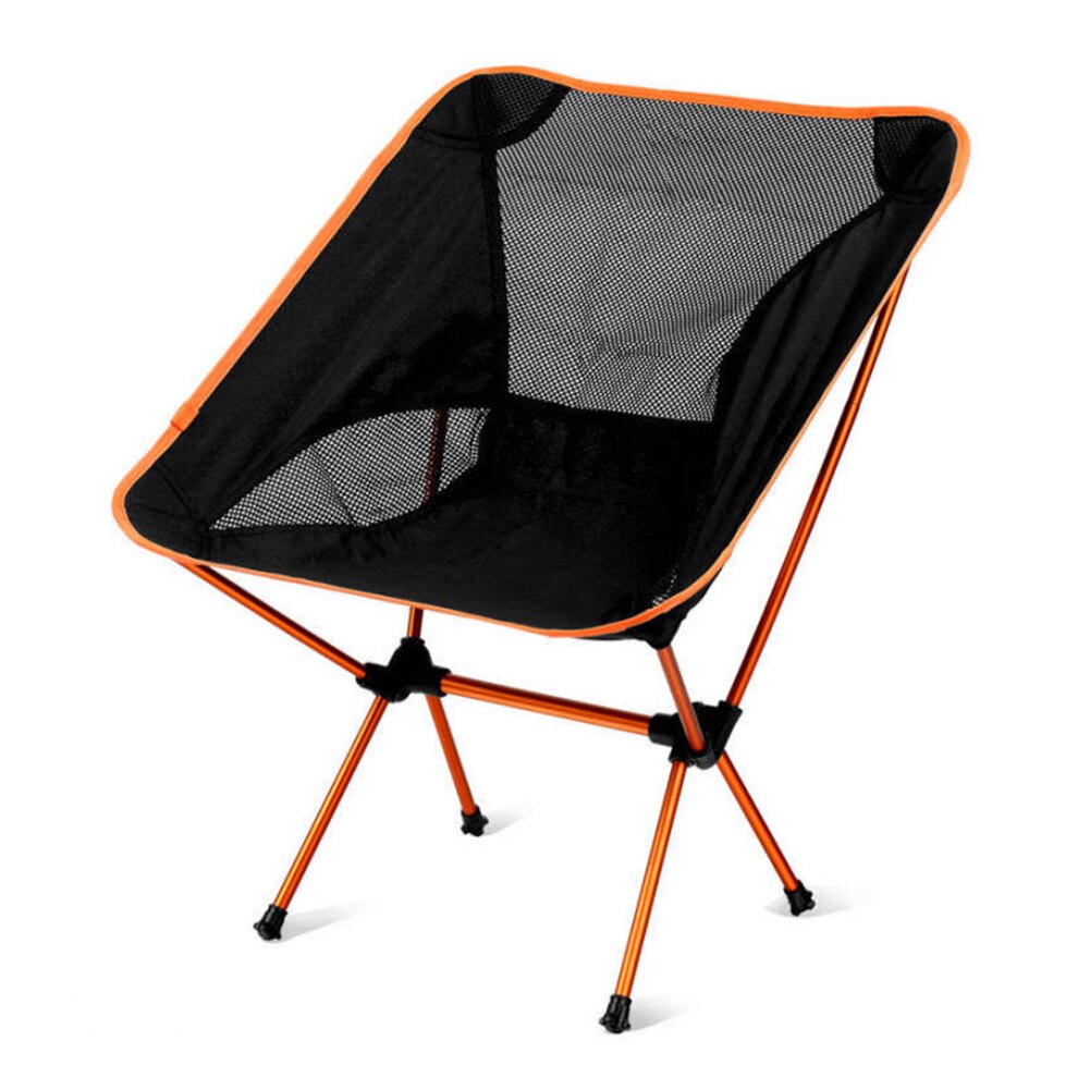 Camping folde måne stole udendørs fiskeri strande ryglæn sæde camping grill stole have ultralette kontor møbler til hjemmet: Orange