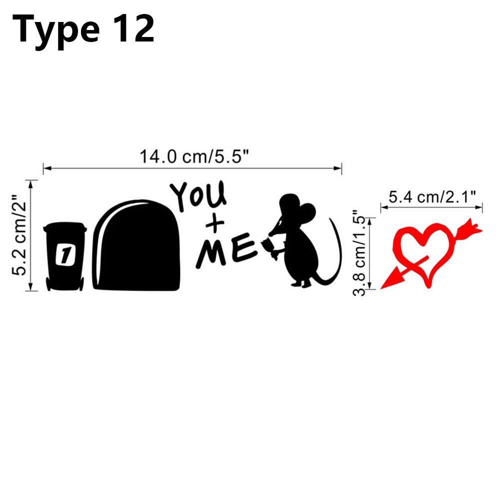 1pc grappige verwijderbare cartoon muizengat muurstickers zwarte muizen patroon diy plint sticker trap muurschildering kamerhoek ornament: 12