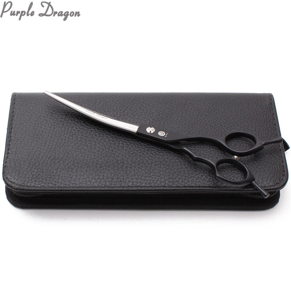 7" Purple Dragon Japanese 440C Up Curved Scissors Grooming Scissors Pet Scissors Bend Up Shears Animal Shears Z4009