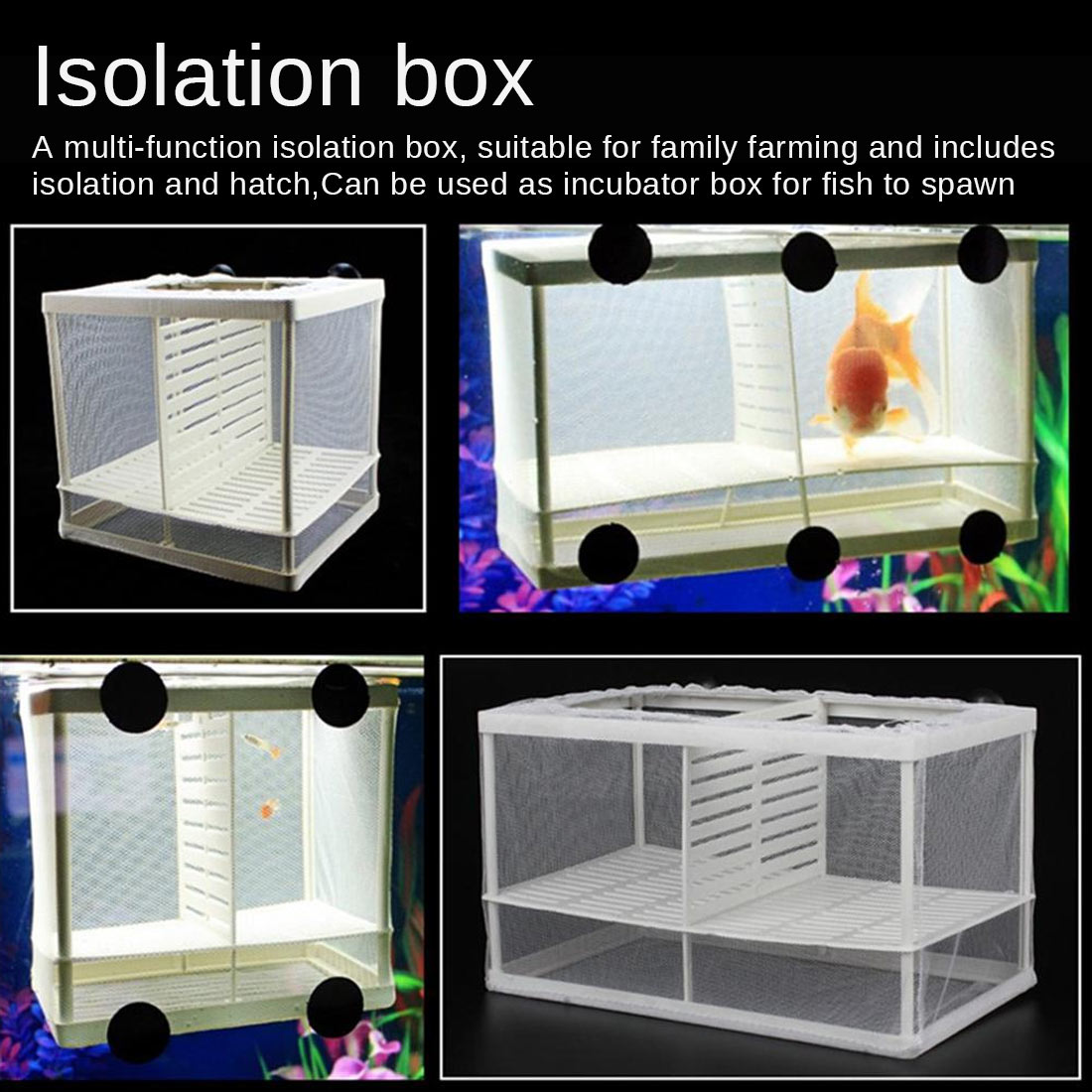 Fish Breeder Box Breeding Hatchery House Baby Fish Aquarium Hatchery Incubator Holder Isolation Net Fish Tank Incubator Box