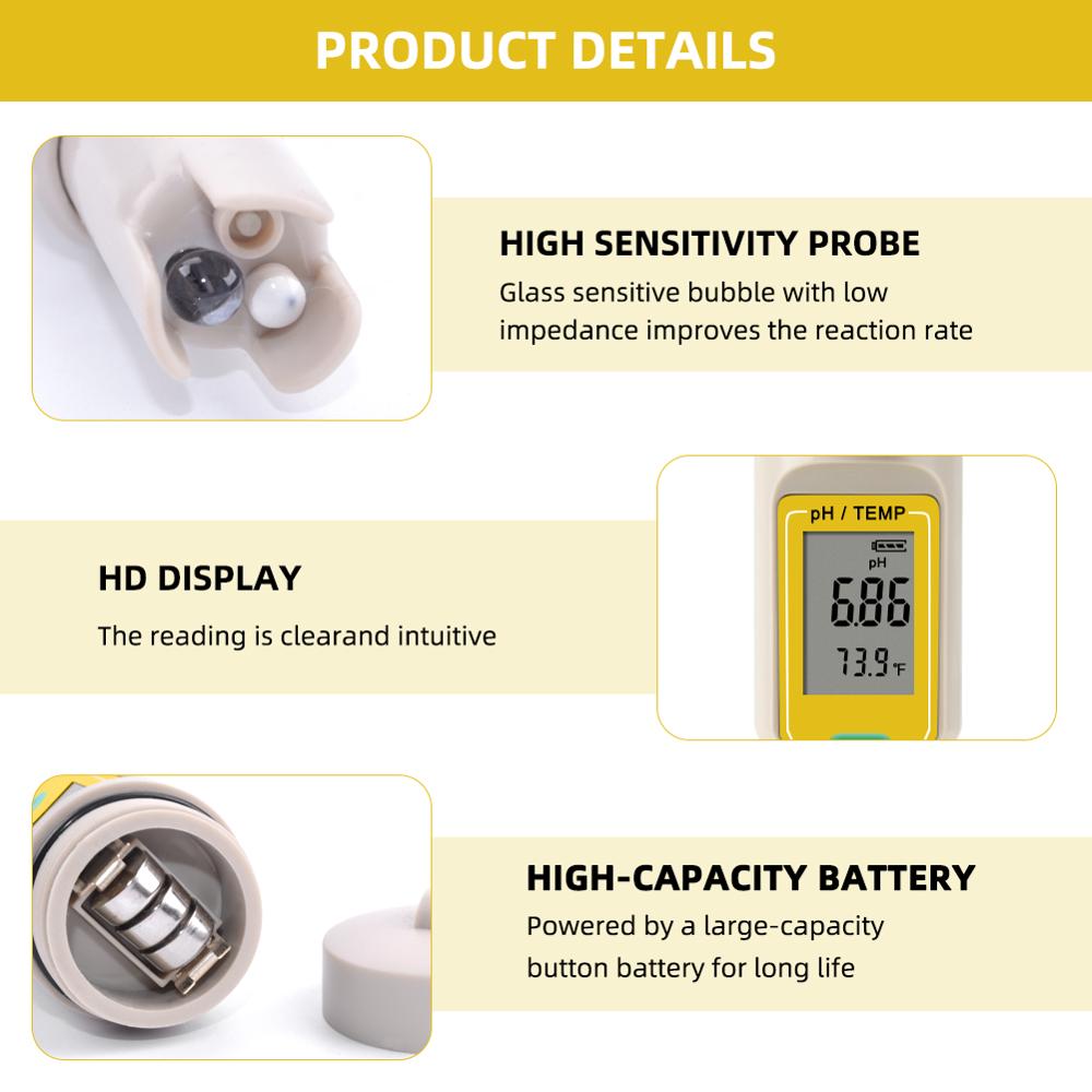 Ph meter digitale Portable LCD Digitale PH Meter Pen van Tester nauwkeurigheid 0.01 Aquarium Pool Water Wijn Urine automatische kalibratie