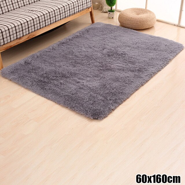 Tapis souple pour salle d'étude, chambre à coucher, couloir, paillasson de sol, salon: Silver Gray / 60x160cm