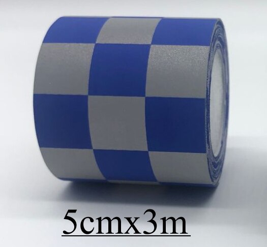 High Visibility Bright Silver Reflective TC Fabric Sew On Clothing: 5cmx3m blue silver