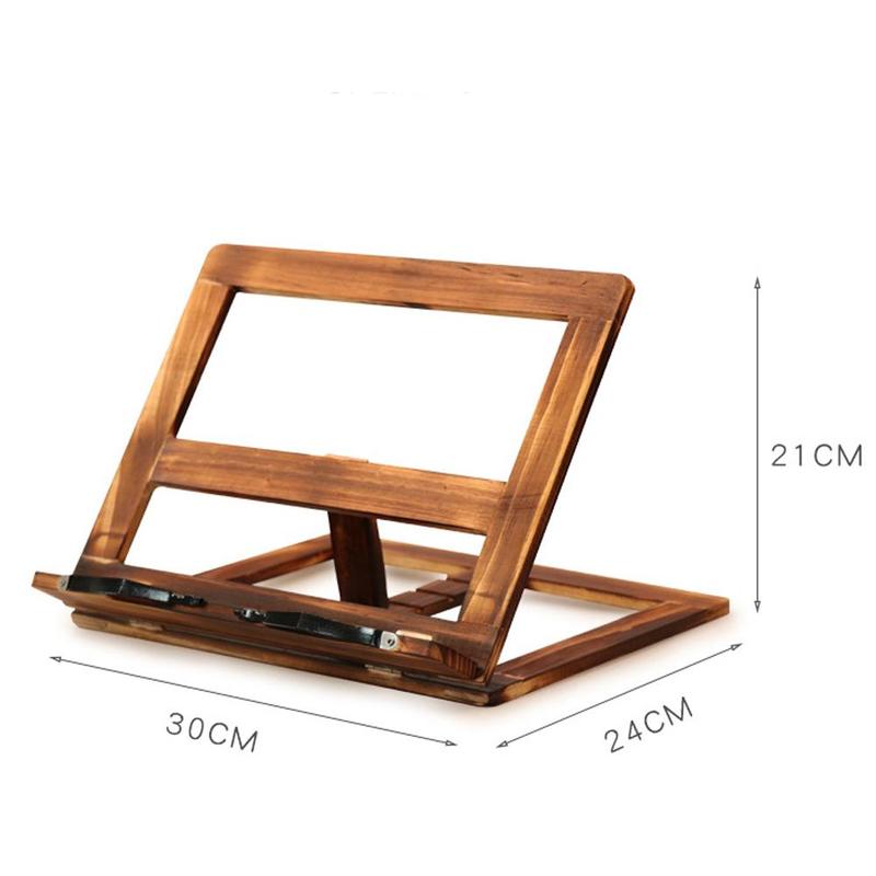 Foldable Recipe Book Stand,Wooden Frame Reading Bookshelf,Tablet Pc Stand Support L9K4