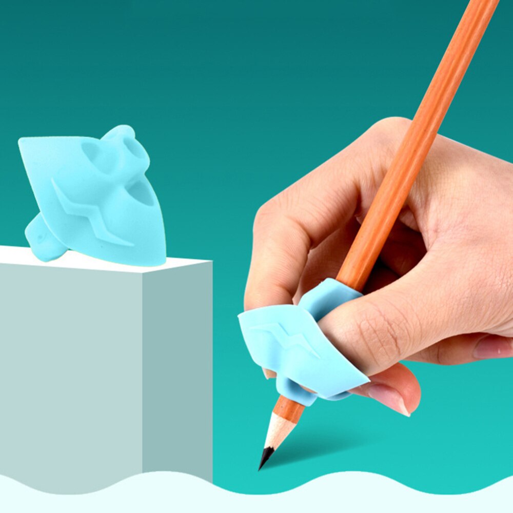 6 stk to-finger penneholder silikon baby læring skrivekorreksjon verktøy barn øve penn hjelpe grep holdning for student skriving