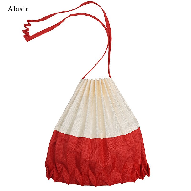 Alasir pliant toile petit sac femelle Ins décontracté femmes sac à bandoulière lambrissé Messenger sac plissé dames toile sac