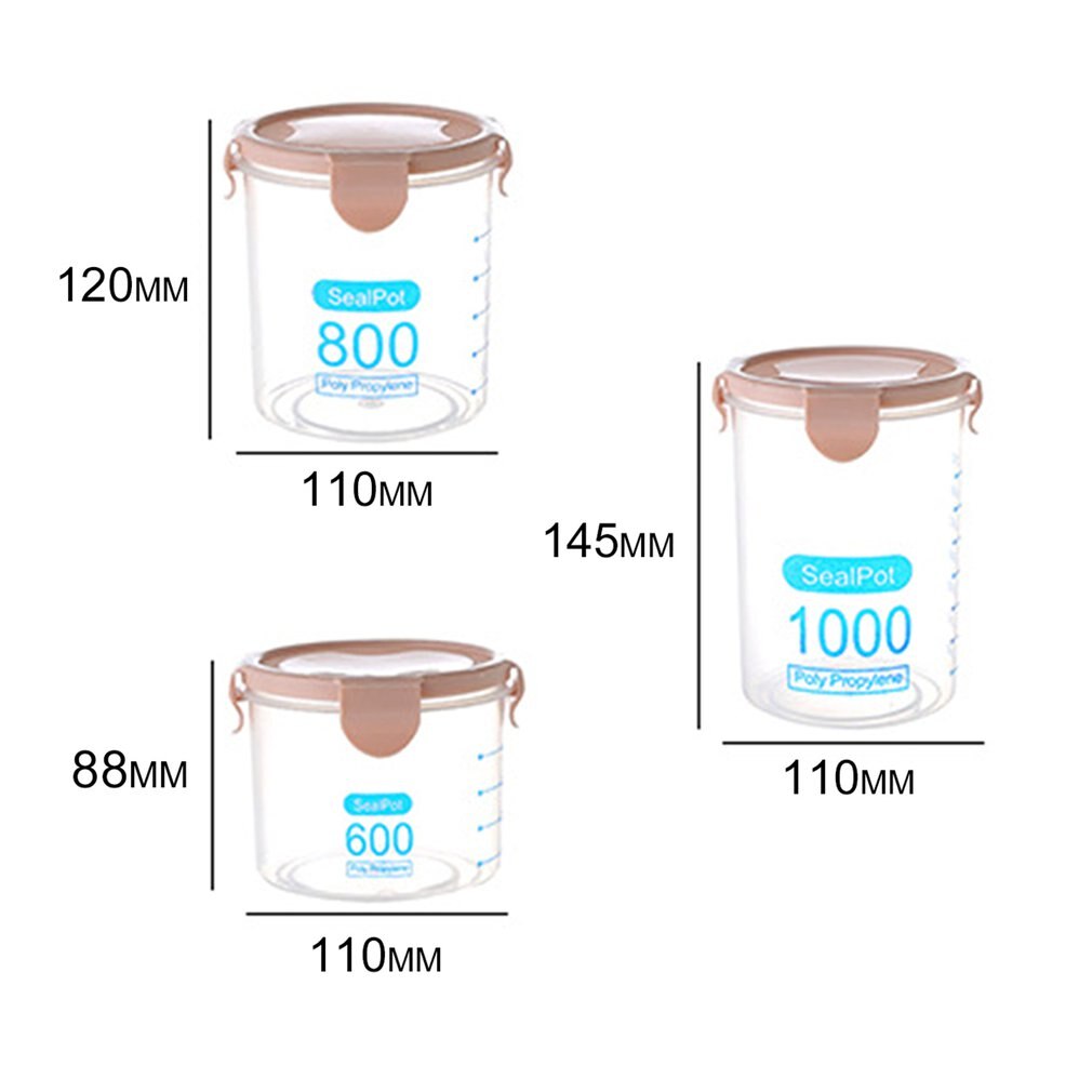 Jarras de plástico para almacenamiento botella para almacenamiento de alimentos segura no tóxica hermética 600ML