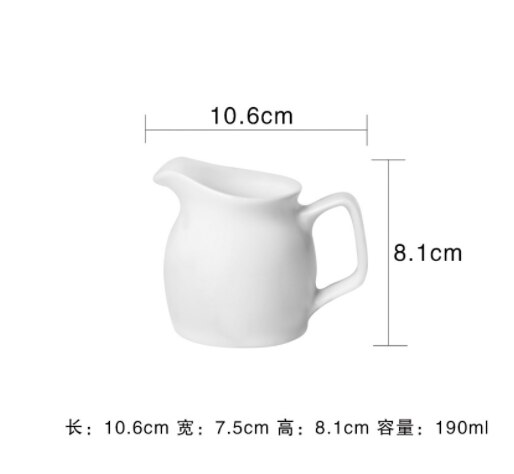 Espresso Cups White Handle Ceramic Condiment Cup Coffee Milk Froth Cup Pull Cup Sauce Cup Western Restaurant Hotel Tableware: 190mlGlossy