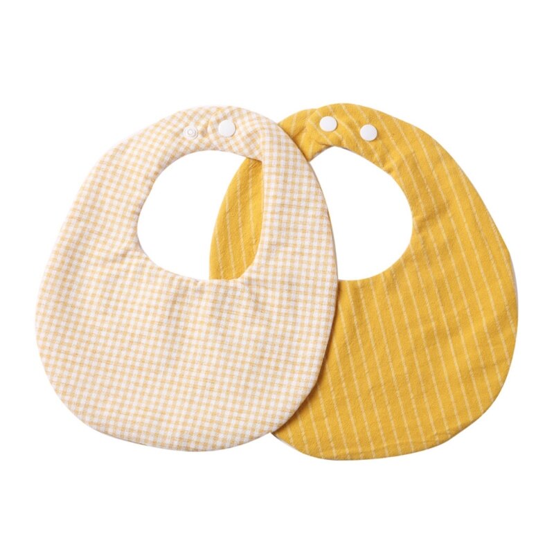 Baby Linnen Katoen Bib Dubbelzijdig Rooster Afdrukken Voeden Schort Speeksel Handdoek Bandana Sjaal Drukknoop Burp Doek: Y