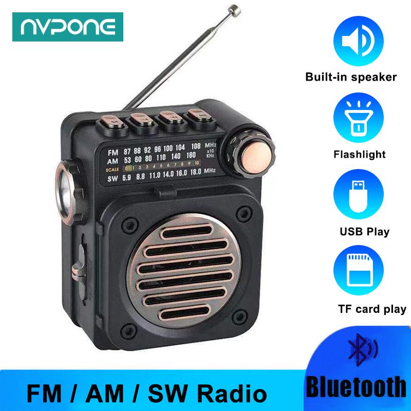 Radio stereo FM AM SW Przenośny kieszonkowy mini odbiornik radiowy Wielofunkcyjny bezprzewodowy odtwarzacz muzyczny Bluetooth z latarką LED