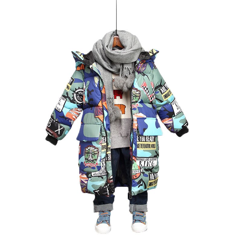 90% Katoen Binnen Rusland Winter Jongens Down Jas Winddicht Warm Kinderen Donsjack Tiener Jongens Katoen Gevoerde Kleding 3-14T
