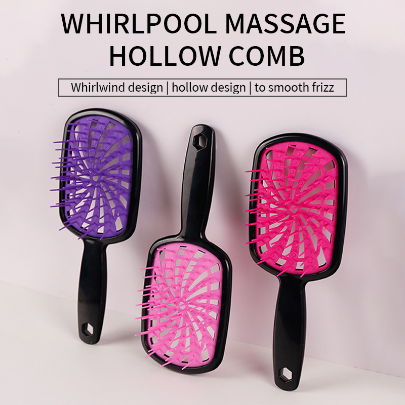 1 cepillo para desenredar ancho, peine para peluca, peine para masaje del cuero cabelludo, peine antiestático para desenredar el cabello húmedo o seco de doble uso, cepillo para el cabello hueco