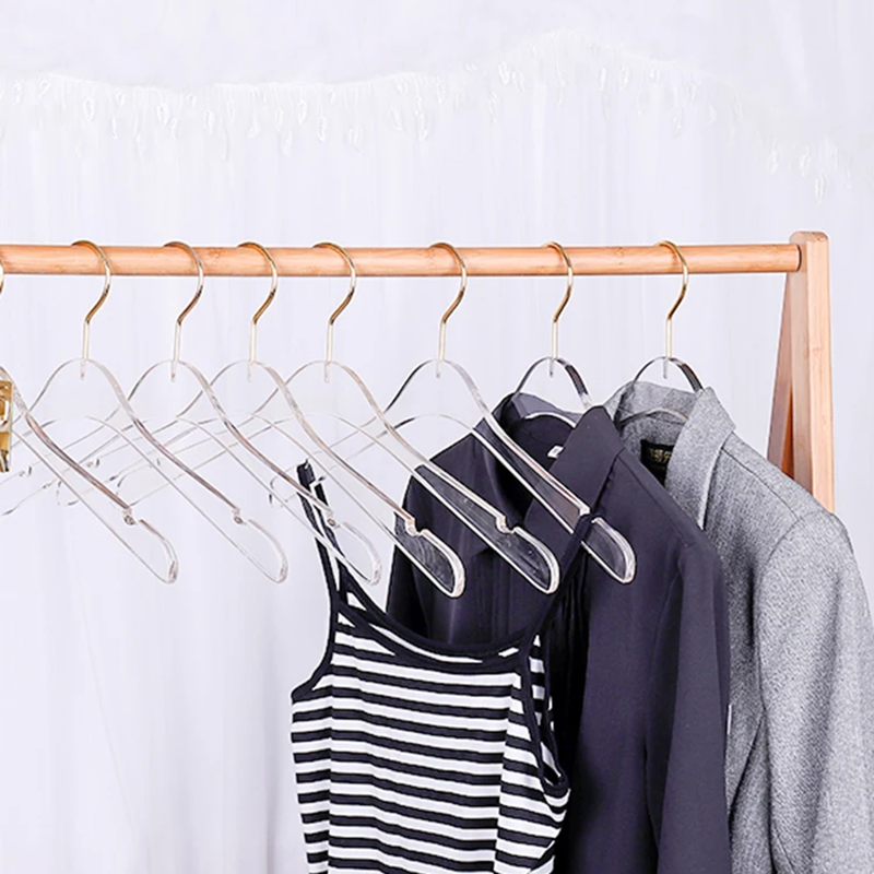 10 Stück, Kristall-Acryl-KleiderbüGel, Kleider-Organizer, Schrank- und Hosenaufhänger, transparente rutschfeste Garderobe, Kleiderschrank, Anzug, Hemden, Aufbewahrung