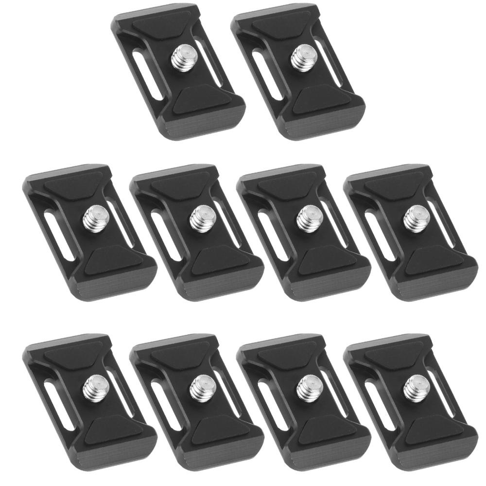 SLR Quick Release Plate Mount Clamp Adapter Kit with Level for Arca Swiss DSLR Cameras Tripod Ball Head Clip QR Board Bracket: 10x Buckle