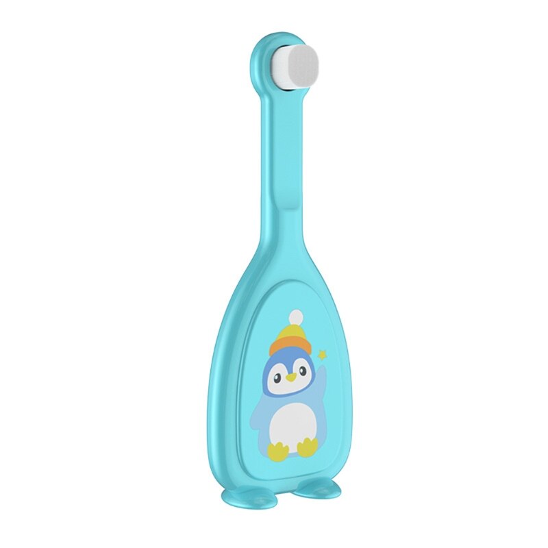 B2eb crianças escova de dentes macio cerdas finas escova de dentes dos desenhos animados escova de cuidados orais dentes branqueamento ferramenta de limpeza para crianças: Lake Green