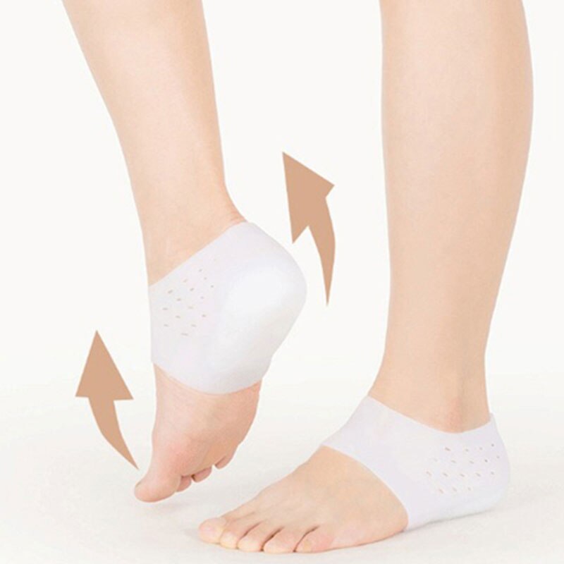 2 Pieces Heel Protector Protective Sleeve Heel Spur Pads for Relief Plantar Fasciitis Heel Pain Reduce Pressure on Heel: White
